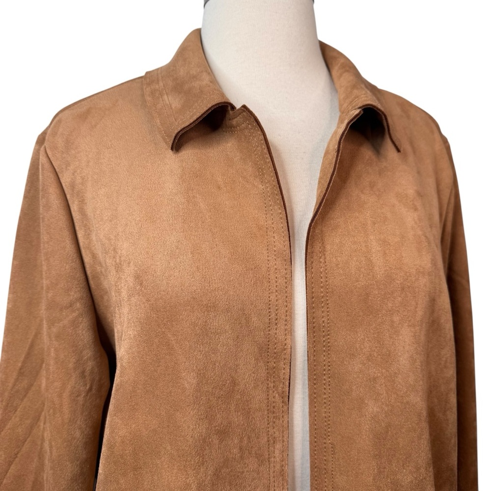 Philosophy Republic Clothing Camel Faux Suede Duster Coat NWOT L - Picture 4 of 12